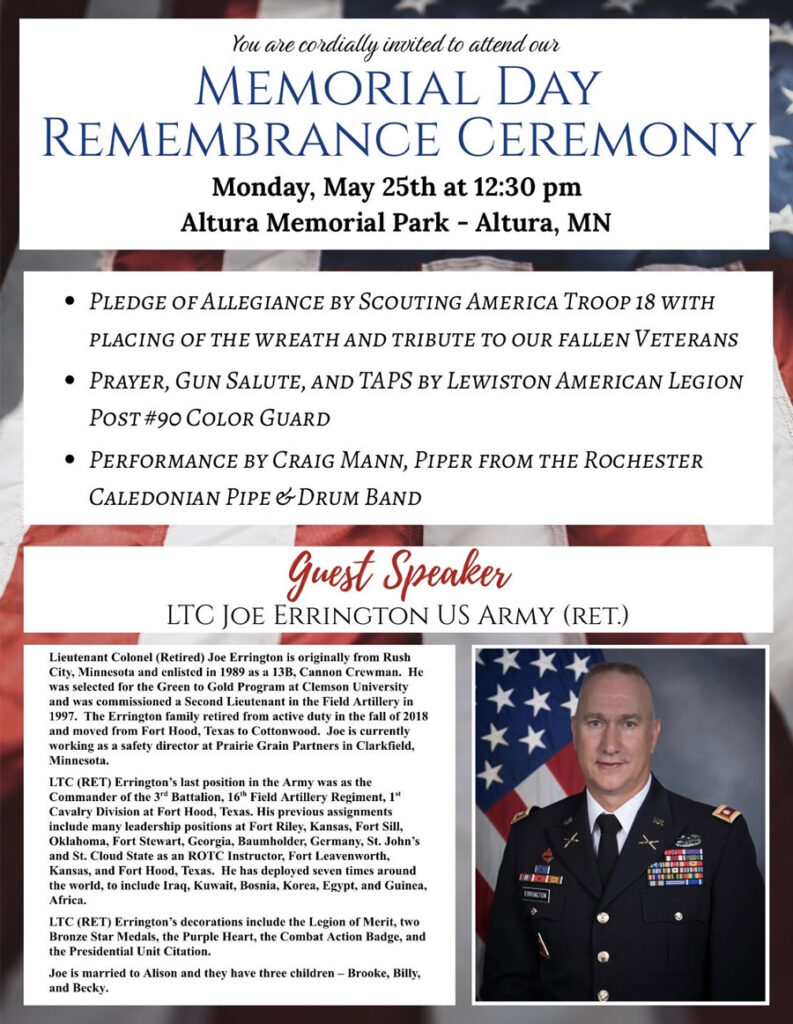 Altura Memorial Day Program